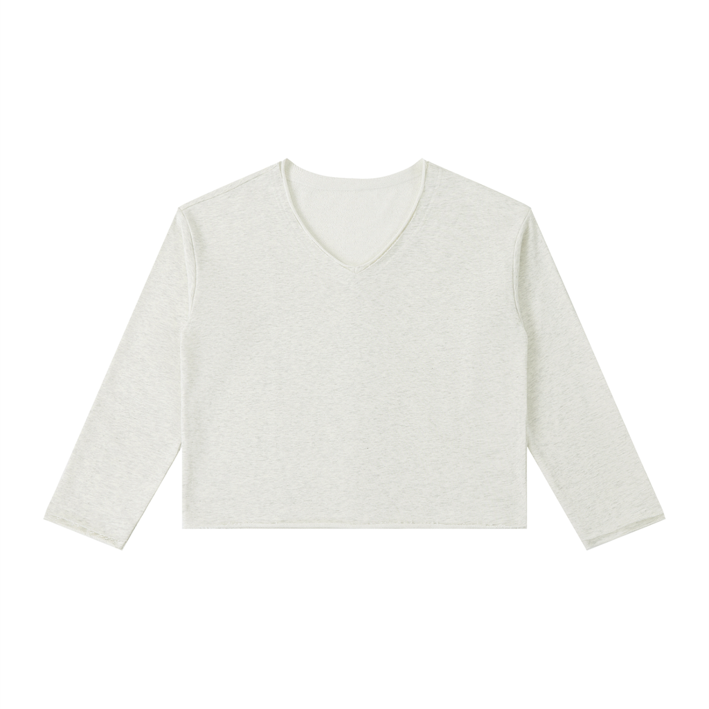 ISSA Raw Hem Crop L/S
