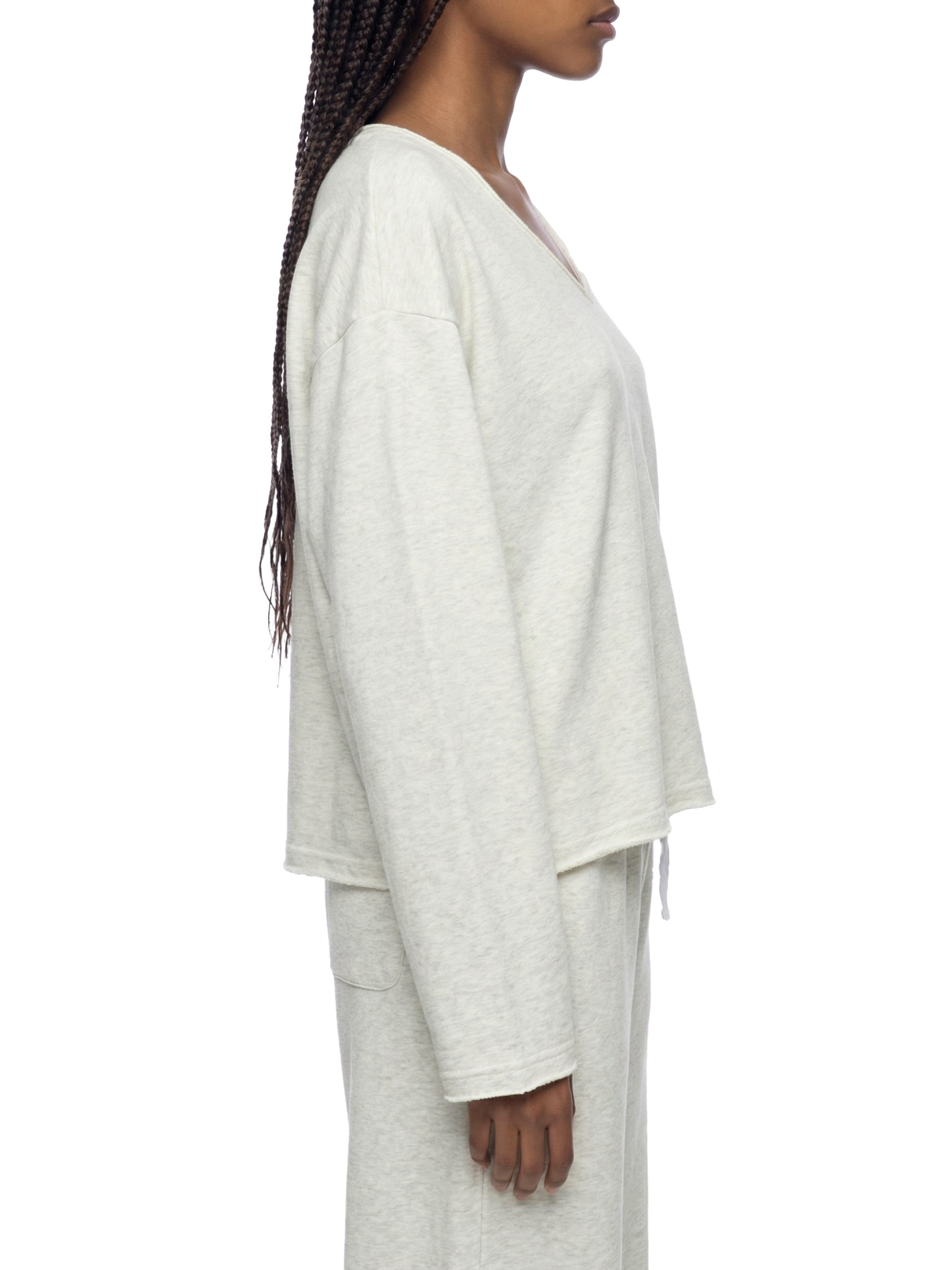 ISSA Raw Hem Crop L/S