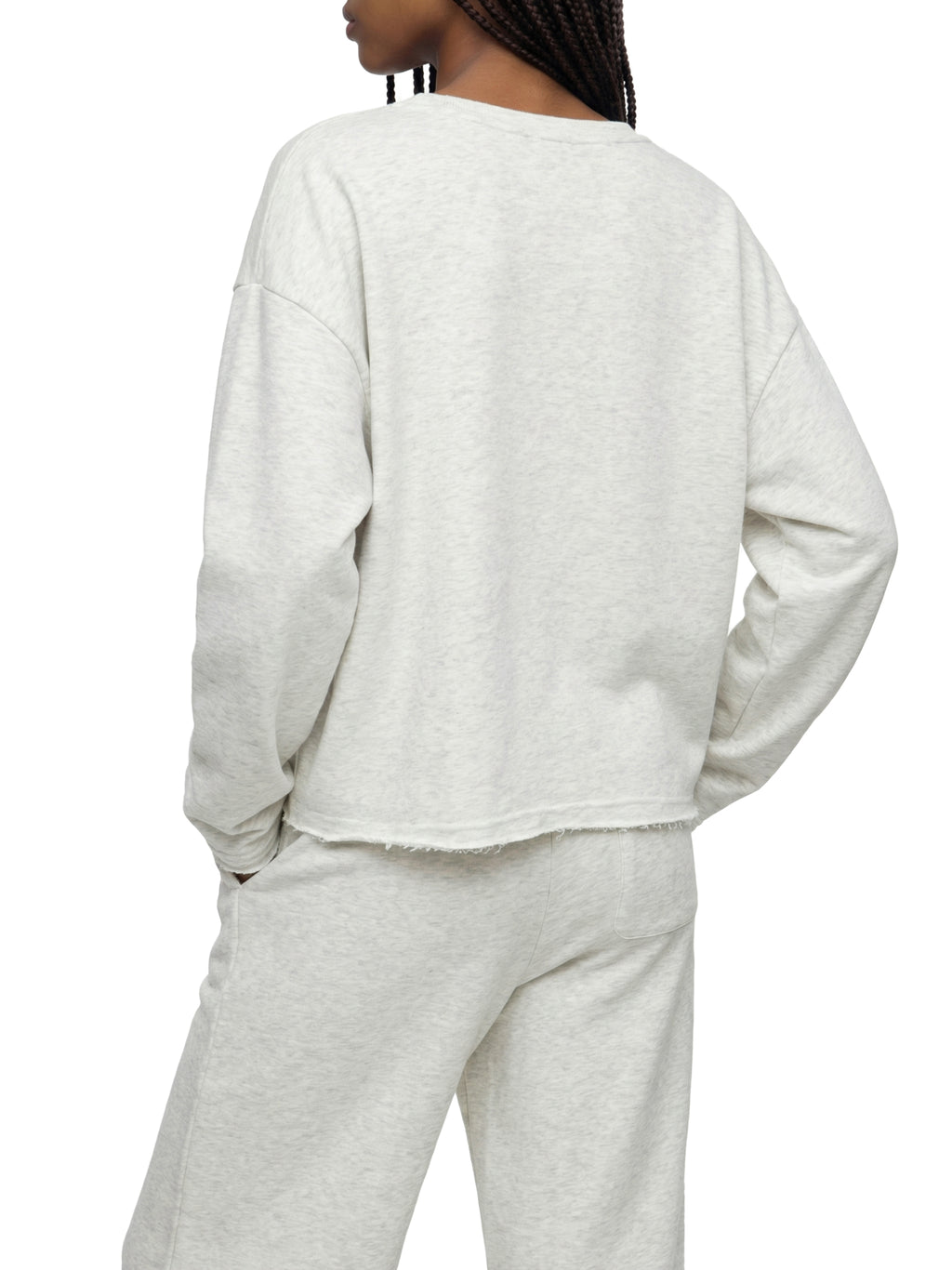 ISSA Raw Hem Crop L/S