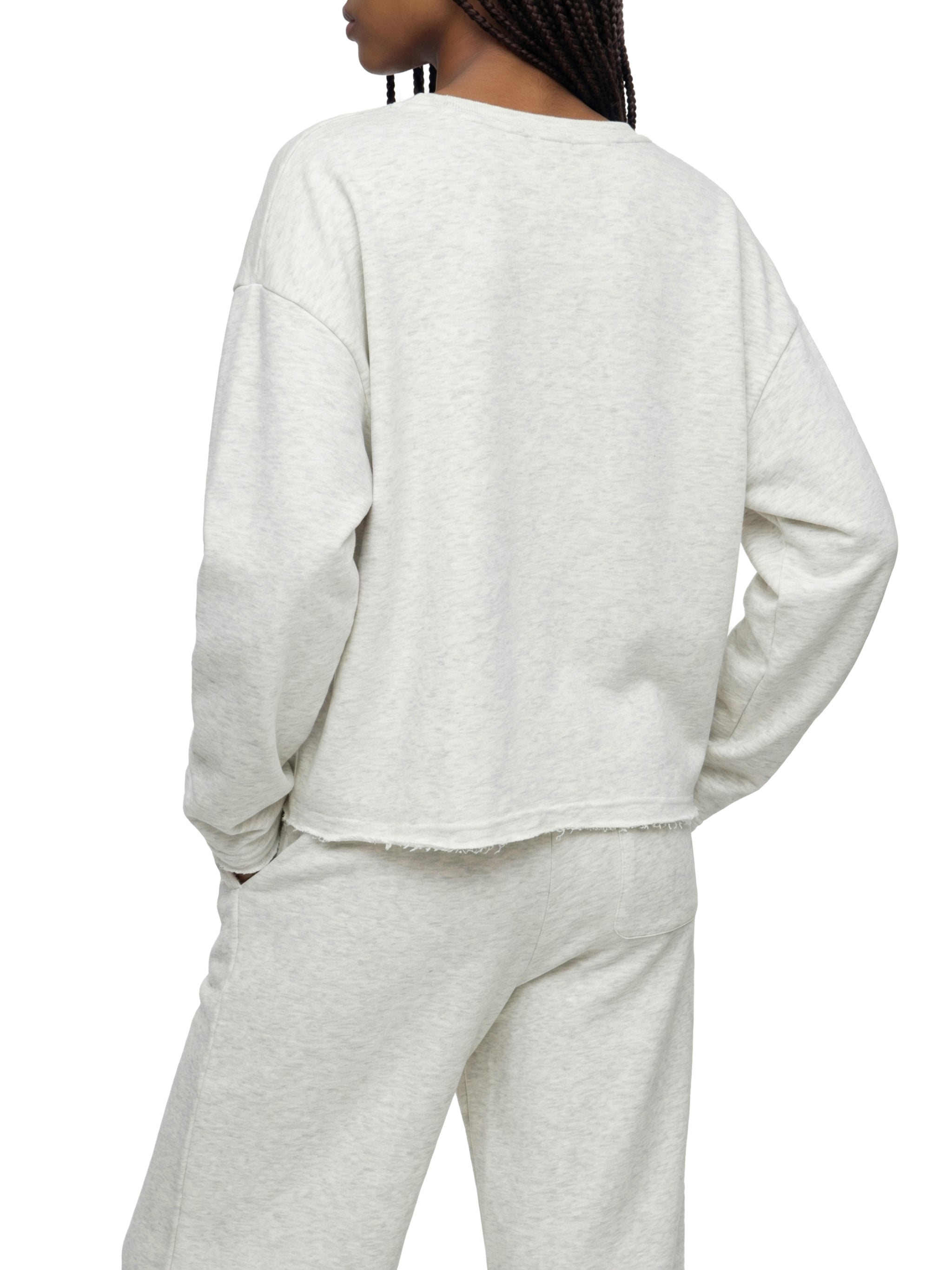 ISSA Raw Hem Crop L/S
