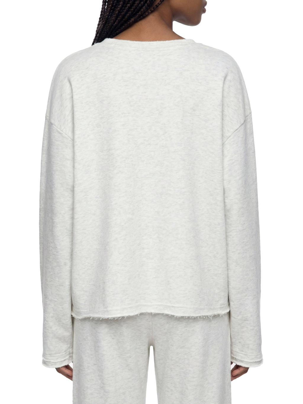 ISSA Raw Hem Crop L/S
